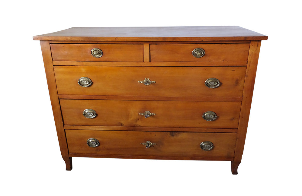 pretty French 19th Century cherrywood chest of drawers.