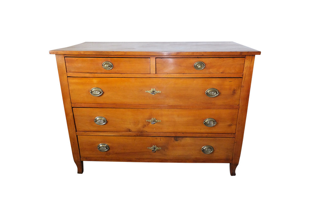 pretty French 19th Century cherrywood chest of drawers.