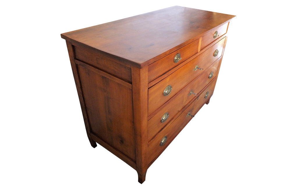 pretty French 19th Century cherrywood chest of drawers.