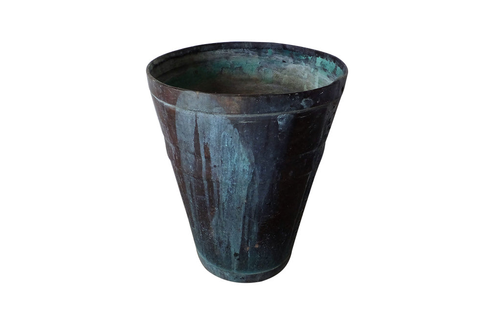 ANTIQUE RIVETED COPPER VASQUE
