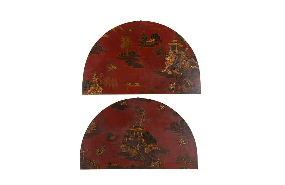 TWO DECORATIVE CHINOISERIE PANELS