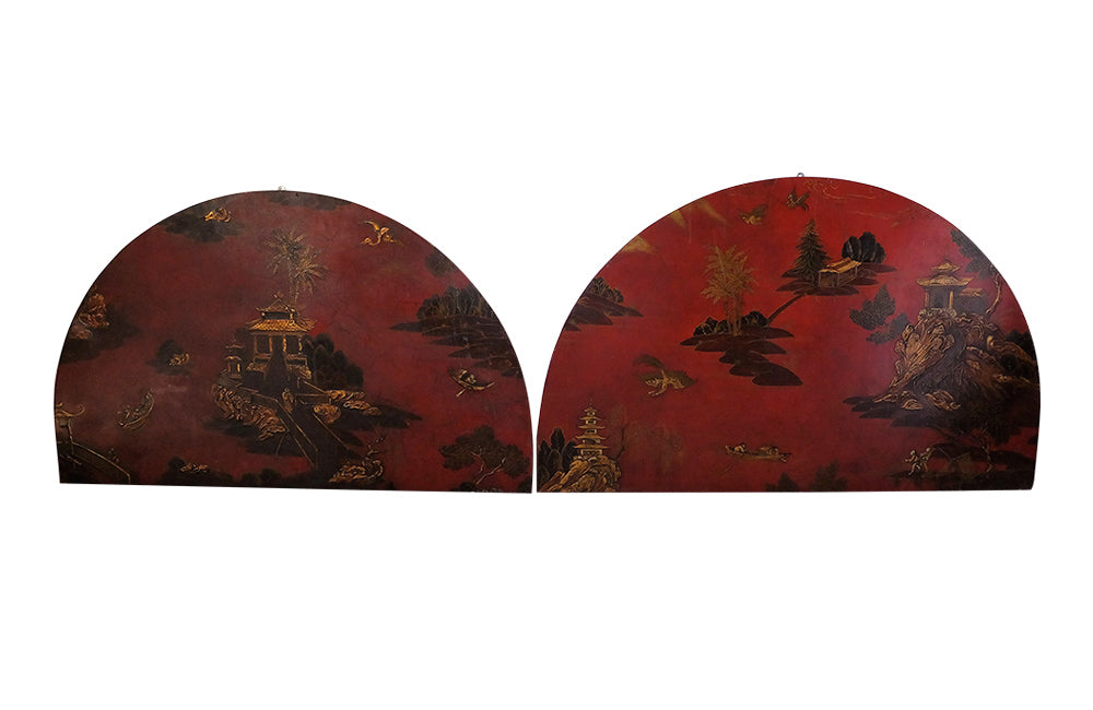 TWO DECORATIVE CHINOISERIE PANELS