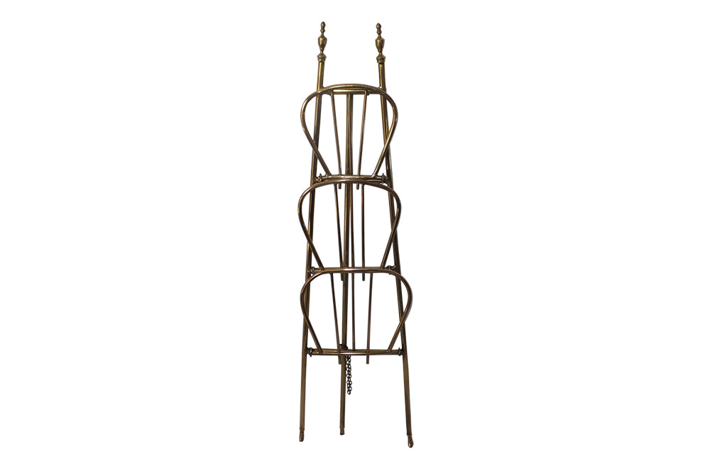 BRASS FOLDING MAGAZINE RACK