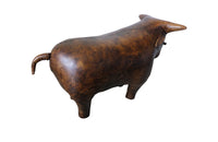 LEATHER BULL FOOTSTOOL
