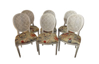 SET OF SIX LOUIS XVI REVIVAL DINING CHAIRS