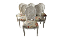 SET OF SIX LOUIS XVI REVIVAL DINING CHAIRS