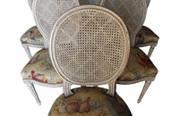 SET OF SIX LOUIS XVI REVIVAL DINING CHAIRS