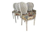 SET OF SIX LOUIS XVI REVIVAL DINING CHAIRS