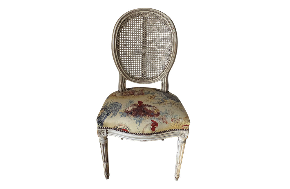 SET OF SIX LOUIS XVI REVIVAL DINING CHAIRS