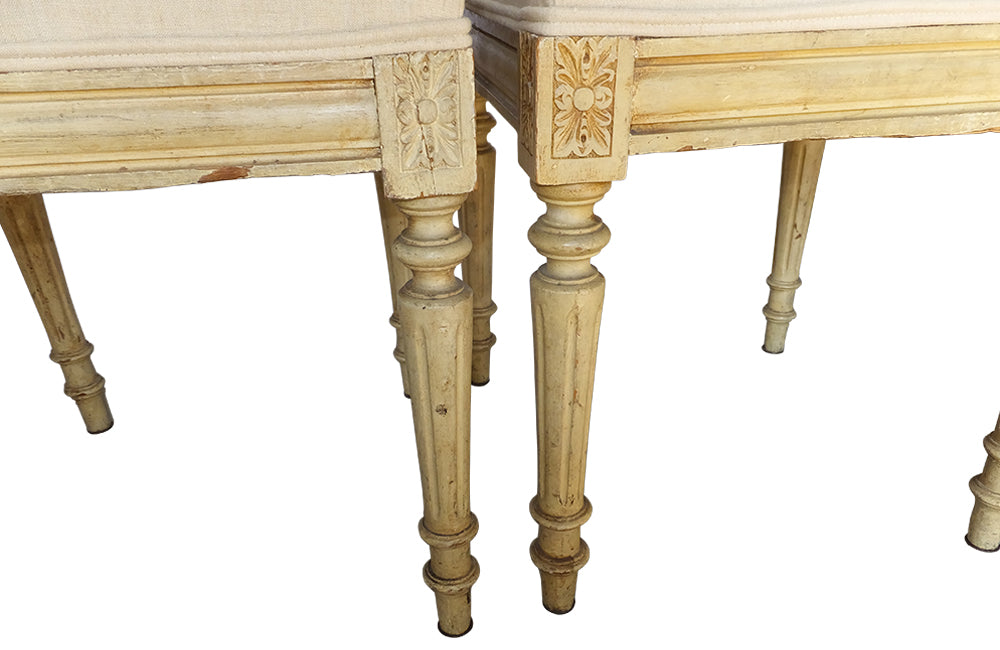 PAIR OF LOUIS XVI REVIVAL STOOLS