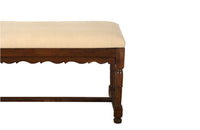 LARGE OAK UPHOLSTERED BENCH