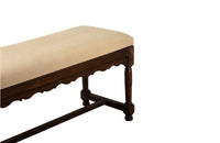 LARGE OAK UPHOLSTERED BENCH