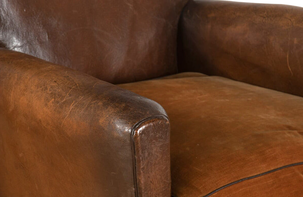 PAIR OF 1950'S LEATHER CLUB CHAIRS