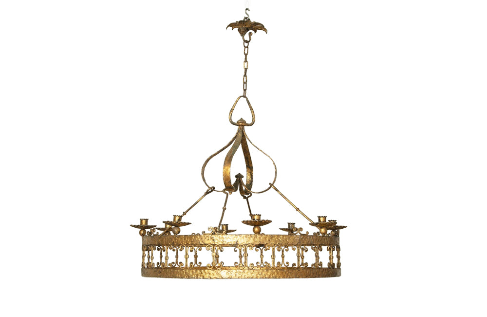 LARGE SPANISH IRON HANGING LIGHT