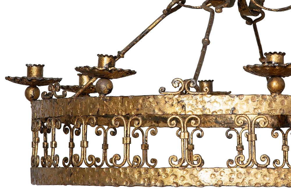 LARGE SPANISH IRON HANGING LIGHT