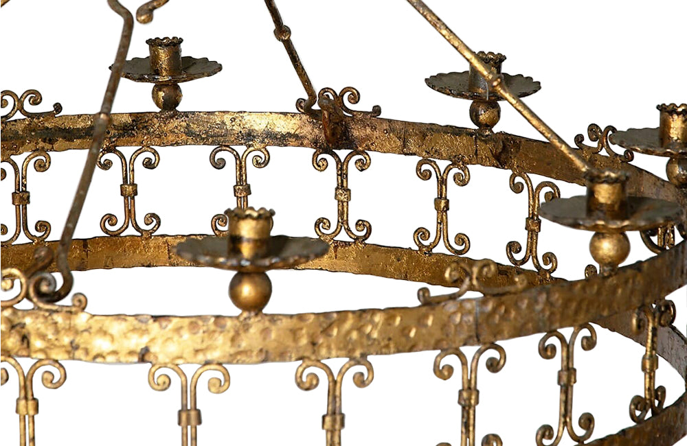 LARGE SPANISH IRON HANGING LIGHT
