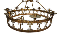 LARGE SPANISH IRON HANGING LIGHT