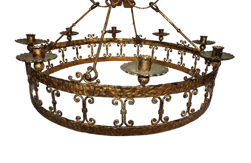 LARGE SPANISH IRON HANGING LIGHT