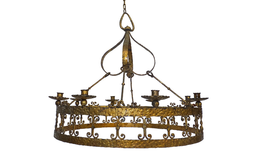 LARGE SPANISH IRON HANGING LIGHT