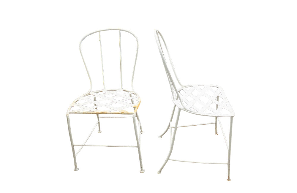 Pair of French Iron Garden Chairs - Antique Chairs - AD & PS Antiques