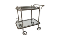 STYLISH NICKEL PLATE COCKTAIL TROLLEY