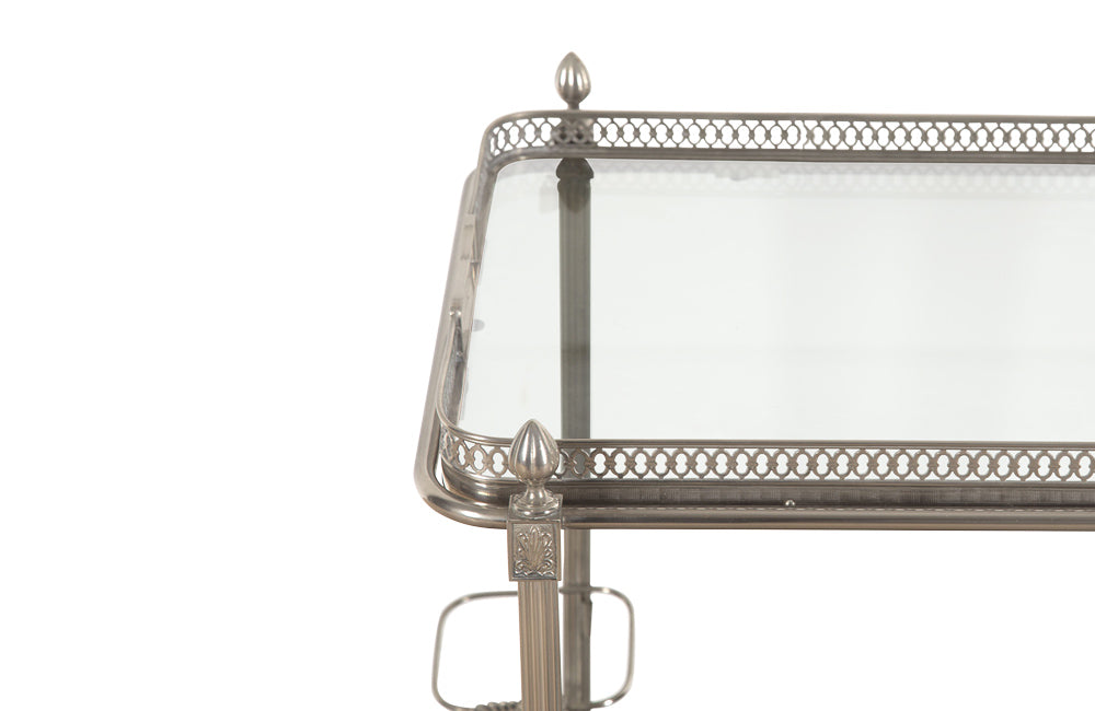 STYLISH NICKEL PLATE COCKTAIL TROLLEY