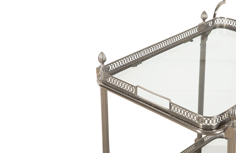 STYLISH NICKEL PLATE COCKTAIL TROLLEY