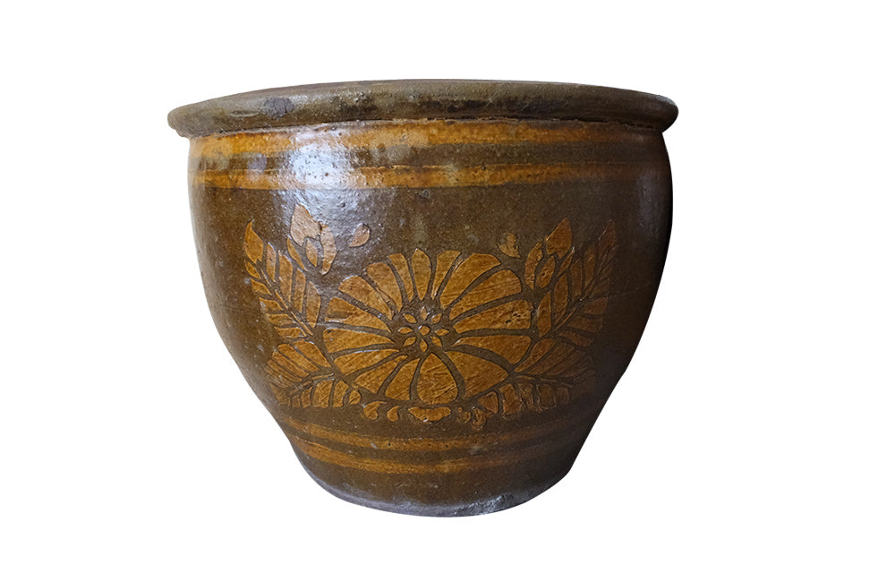 PAIR OF GLAZED POTTERY CHINESE PLANTERS