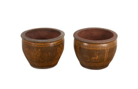 PAIR OF GLAZED POTTERY CHINESE PLANTERS