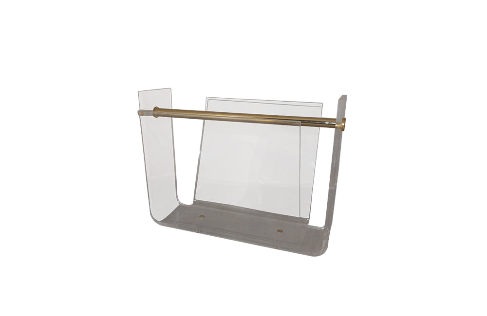 VINTAGE LUCITE MAGAZINE HOLDER