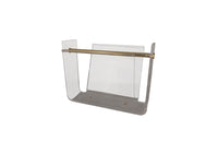 Lucite & Brass Magazine Holder - Mid Century Modern Furniture - Magazine Rack - Decorative Accessories - Antique Shops Tetbury - adpsantiques - AD & PS Antiques