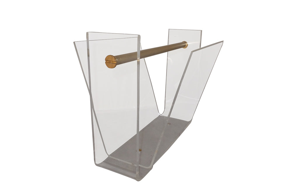 VINTAGE LUCITE MAGAZINE HOLDER