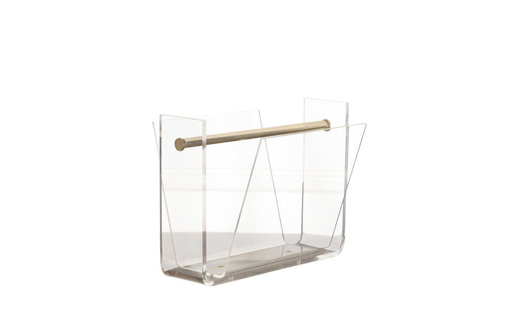 VINTAGE LUCITE MAGAZINE HOLDER