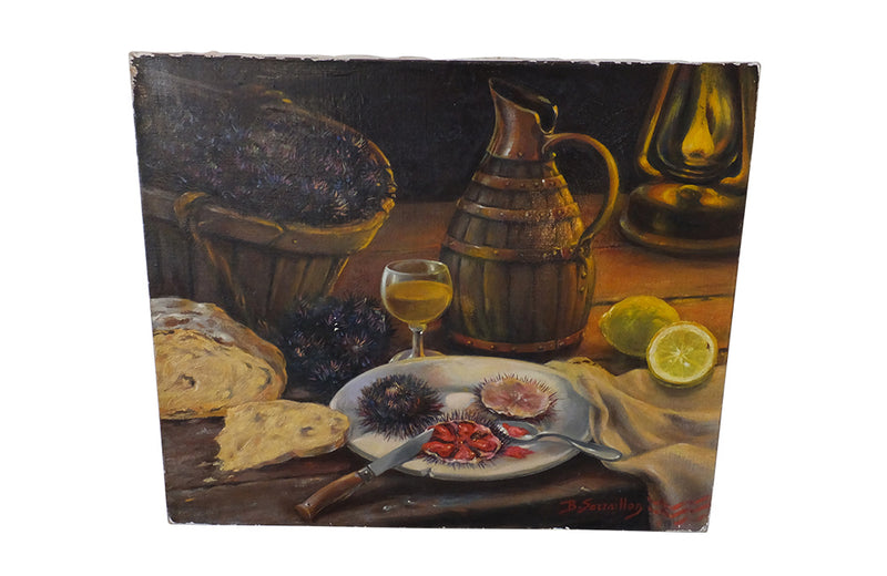 Au Petit Matin still life painting by  Benjamin Sarraillon - French Antiques