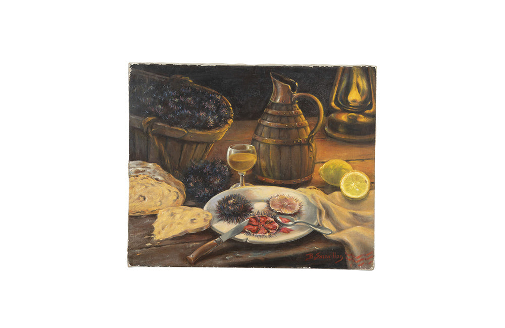 Au Petit Matin still life painting by  Benjamin Sarraillon - French Antiques