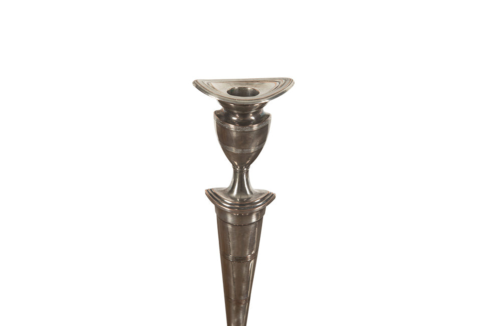 PAIR OF NEO-CLASSICAL REVIVAL CANDLE STICKS