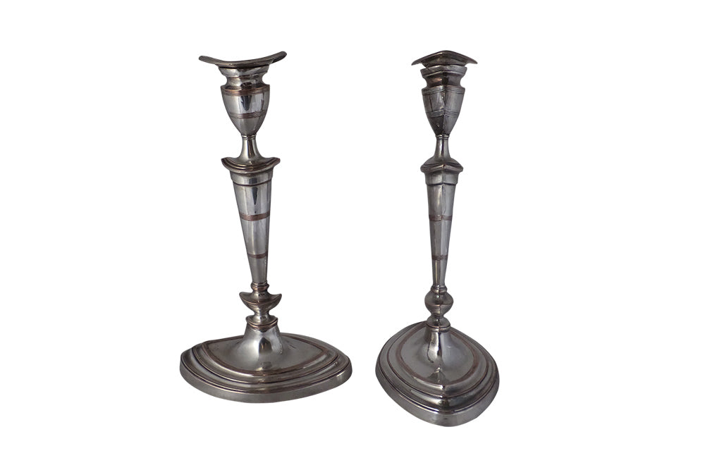 PAIR OF NEO-CLASSICAL REVIVAL CANDLE STICKS