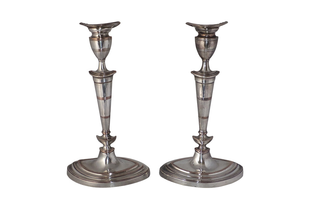 PAIR OF NEO-CLASSICAL REVIVAL CANDLE STICKS