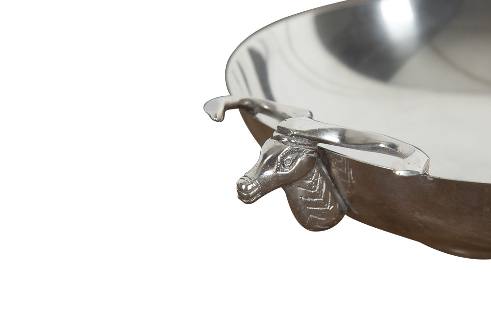 DECORATIVE SILVER PLATE ANTELOPE DISH