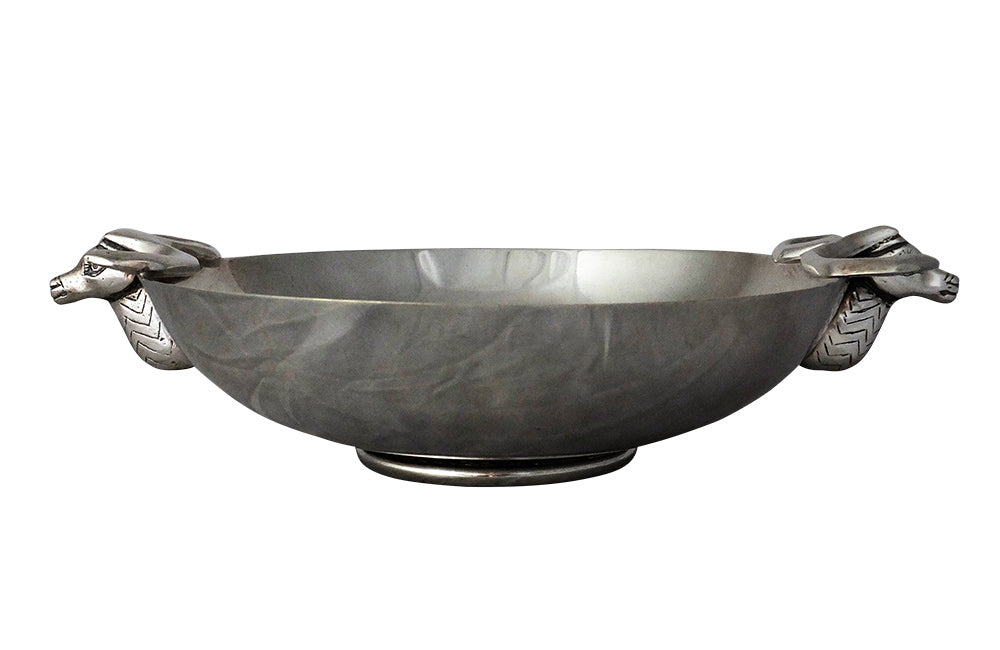 DECORATIVE SILVER PLATE ANTELOPE DISH