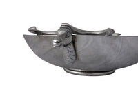 DECORATIVE SILVER PLATE ANTELOPE DISH
