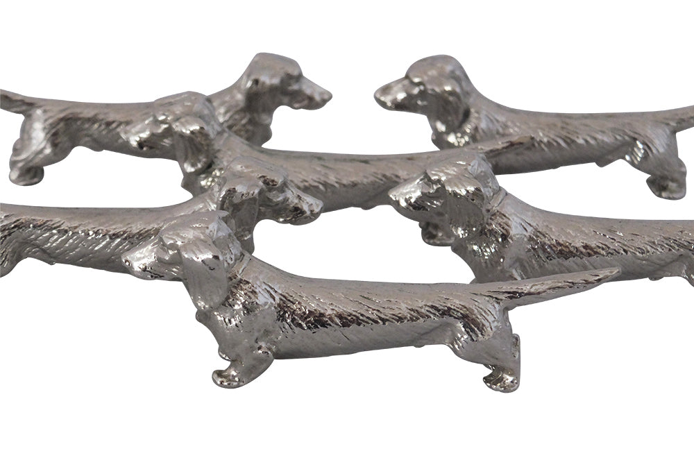 SET OF SIX  DACHSHUND KNIFE RESTS