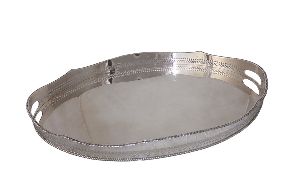 LARGE ENGLISH SILVERPLATE OVAL TRAY