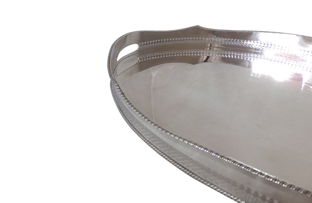 LARGE ENGLISH SILVERPLATE OVAL TRAY