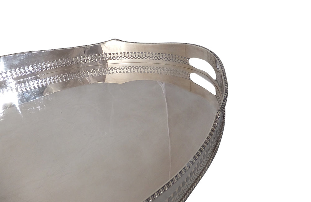 LARGE ENGLISH SILVERPLATE OVAL TRAY