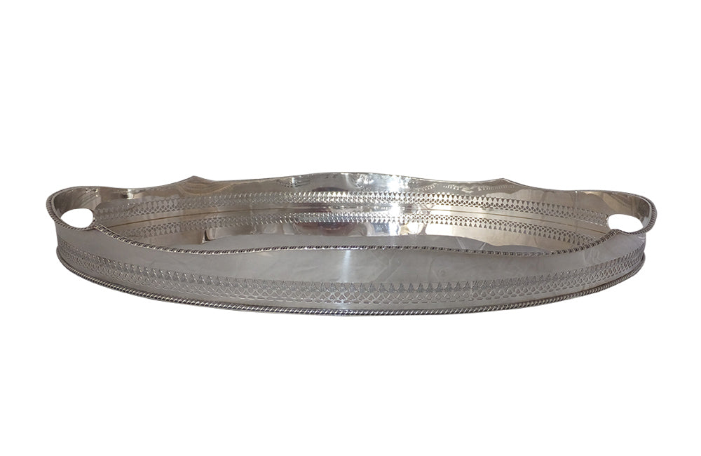 LARGE ENGLISH SILVERPLATE OVAL TRAY
