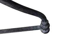 Antique French bistro gueridon table with circular metal-bound marble top - Antique Side Table