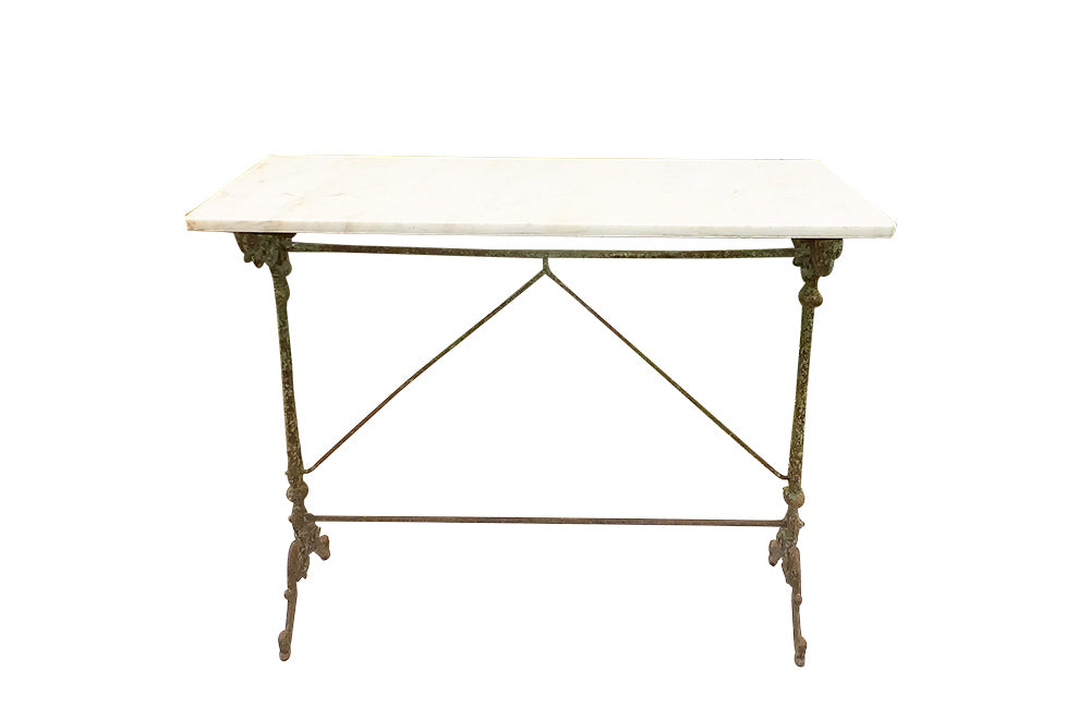 SPANISH IRON AND MARBLE BISTRO TABLE