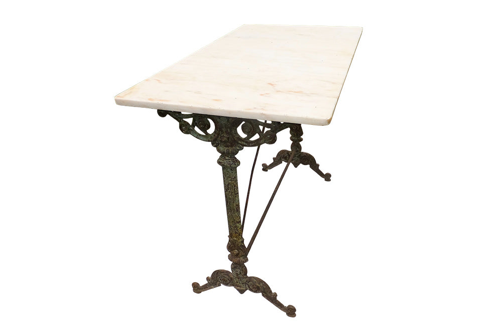 SPANISH IRON AND MARBLE BISTRO TABLE