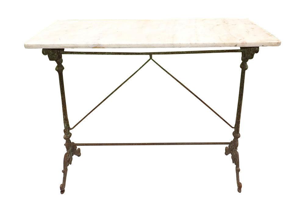 SPANISH IRON AND MARBLE BISTRO TABLE